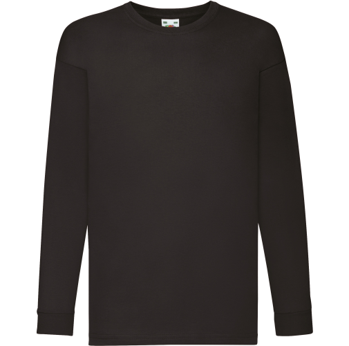 black Camiseta Valueweight manga larga niños (61-007-0)
