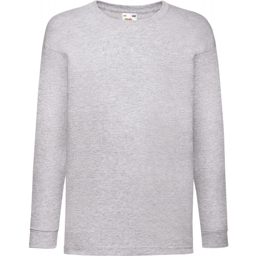 heather grey Camiseta Valueweight manga larga niños (61-007-0)