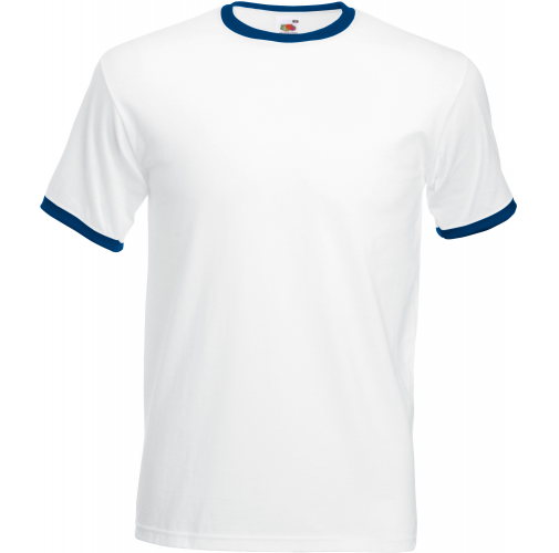 white / navy Camiseta Ringer Valueweight