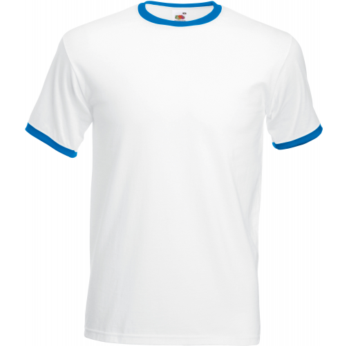 white / royal blue Camiseta Ringer Valueweight