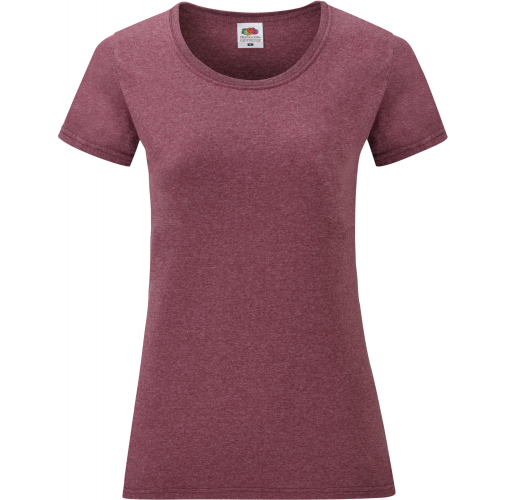 heather burgundy Camiseta Valueweight mujer (61-372-0)