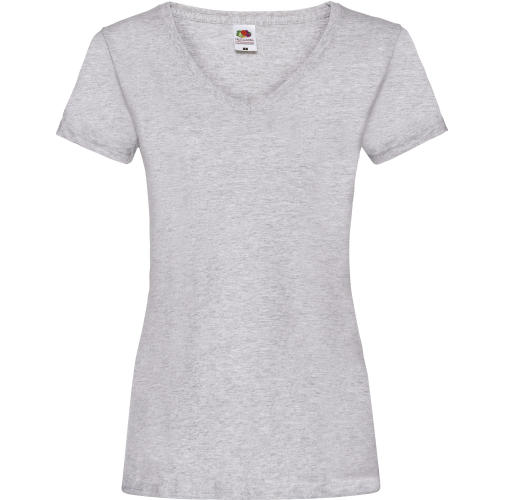 heather grey Camiseta Valueweight cuello de pico mujer (61-398-0)