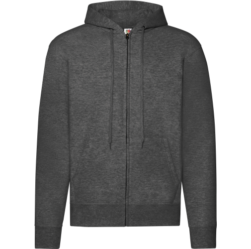 dark heather grey Sudadera Classic cremallera y capucha hombre (62-062-0)