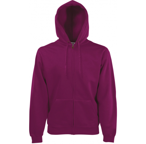 burgundy Sudadera Classic cremallera y capucha hombre (62-062-0)