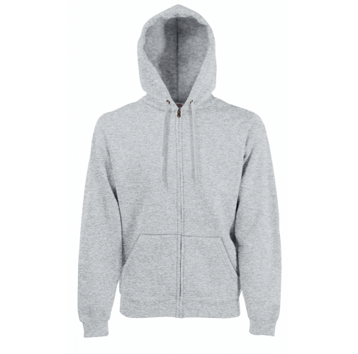 heather grey Sudadera Classic cremallera y capucha hombre (62-062-0)