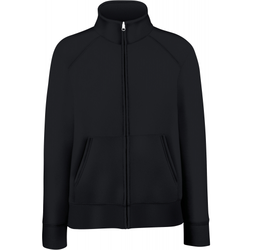 black Chaqueta de felpa Premium con cremallera mujer (62-116-0)