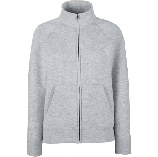 heather grey Chaqueta de felpa Premium con cremallera mujer (62-116-0)