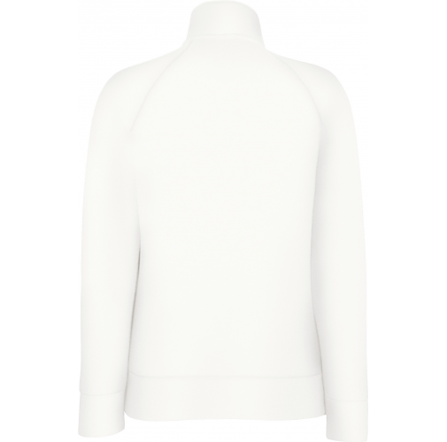 white Chaqueta de felpa Premium con cremallera mujer (62-116-0)