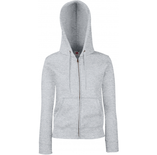 heather grey Sudadera Premium cremallera y capucha mujer (62-118-0)