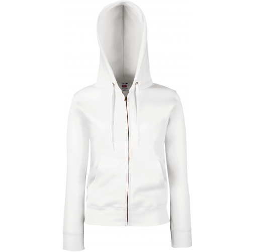white Sudadera Premium cremallera y capucha mujer (62-118-0)