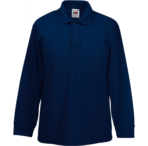 deep navy Polo 65/35 manga larga niños