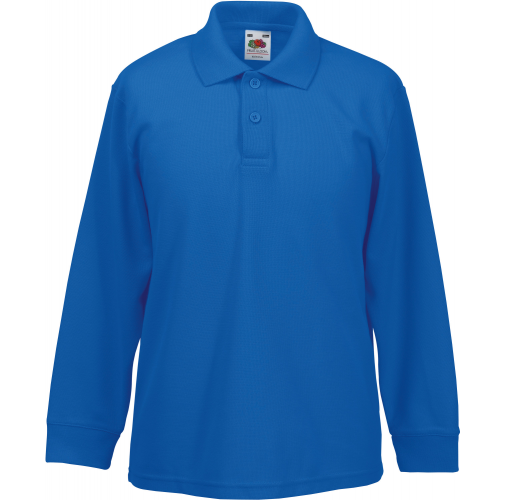 royal blue Polo 65/35 manga larga niños