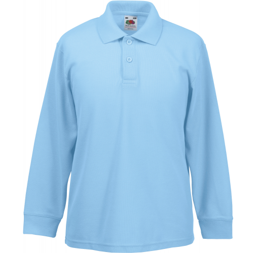 sky blue Polo 65/35 manga larga niños