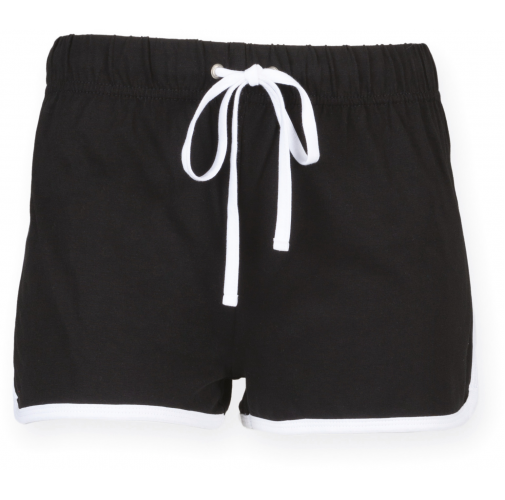 black / white Short Retro mujer