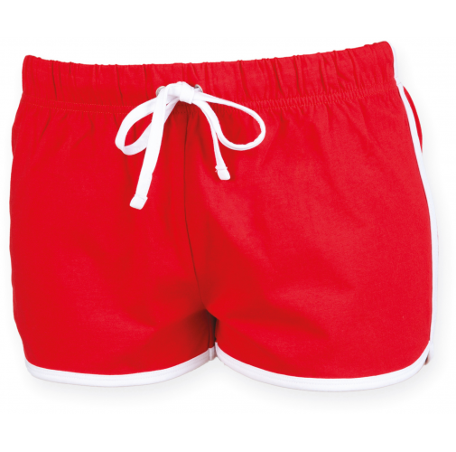 red / white Short Retro mujer