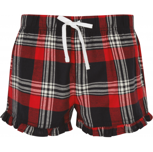 red / navy check Short Tartán mujer