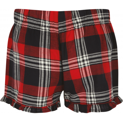 red / navy check Short Tartán mujer
