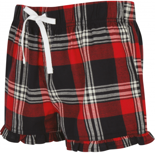 red / navy check Short Tartán mujer