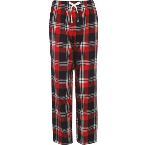 red / navy check Pantalón Tartán mujer