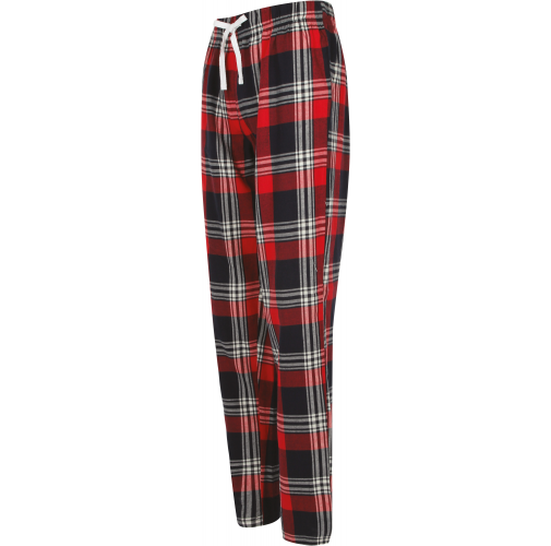 red / navy check Pantalón Tartán mujer