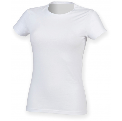 white Camiseta Feel Good cuello redondo mujer
