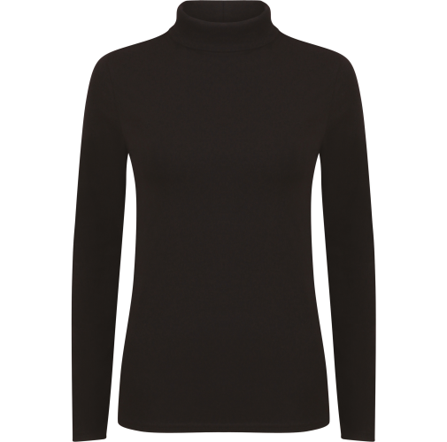 black Camiseta Feel Good cuello vuelto mujer