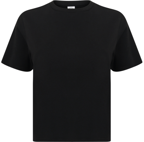 black Camiseta Corta - corte recto mujer