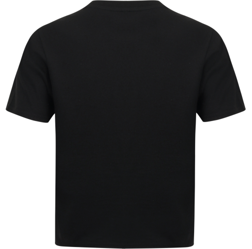 black Camiseta Corta - corte recto mujer