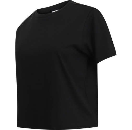 black Camiseta Corta - corte recto mujer