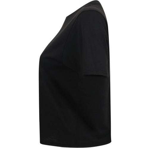 black Camiseta Corta - corte recto mujer