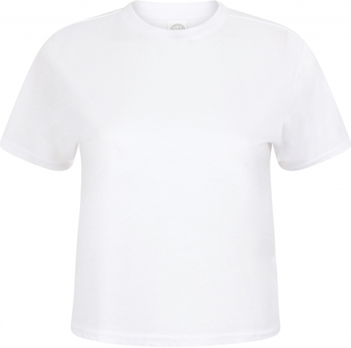 white Camiseta Corta - corte recto mujer