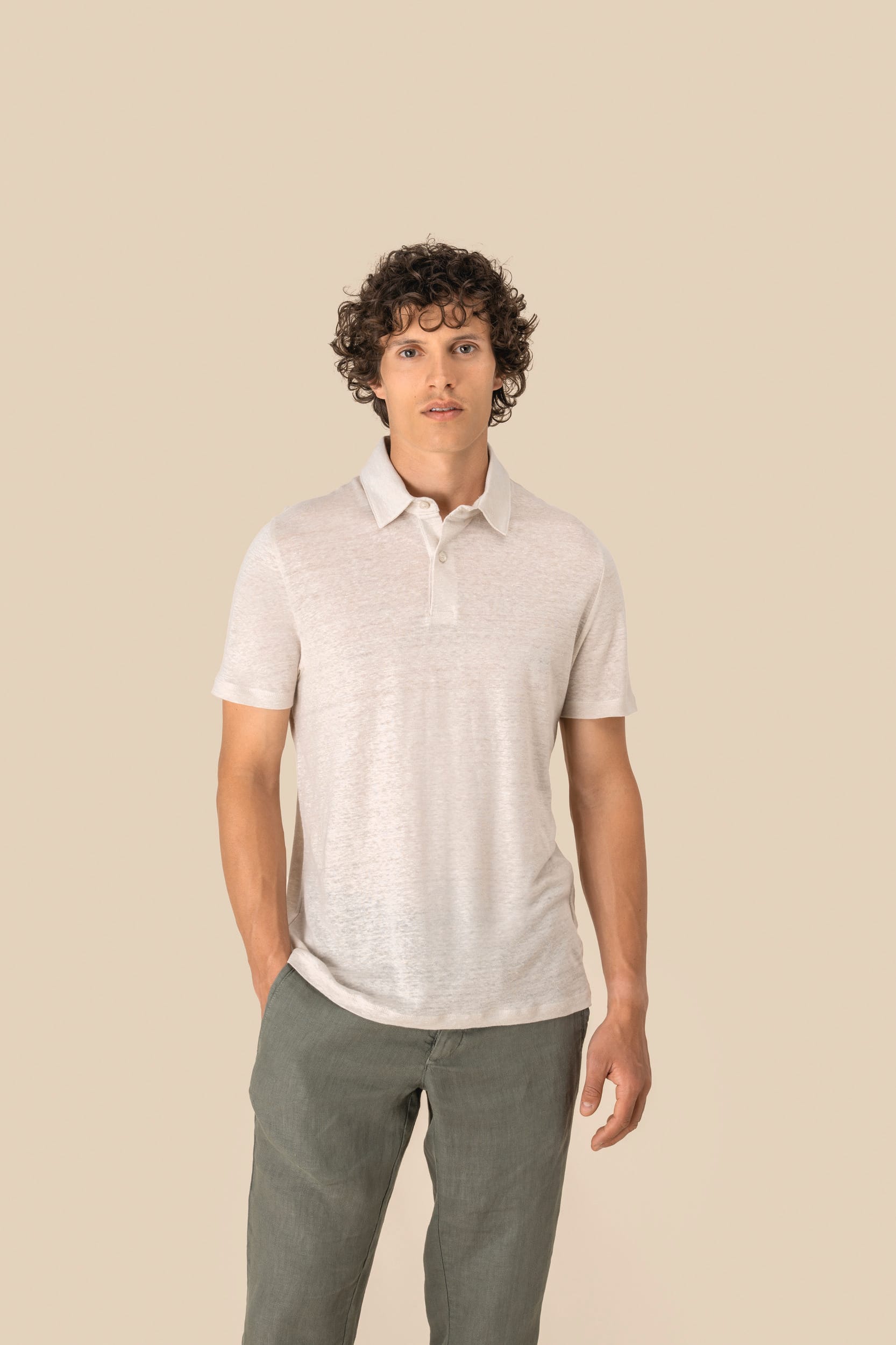 Polo de lino hombre