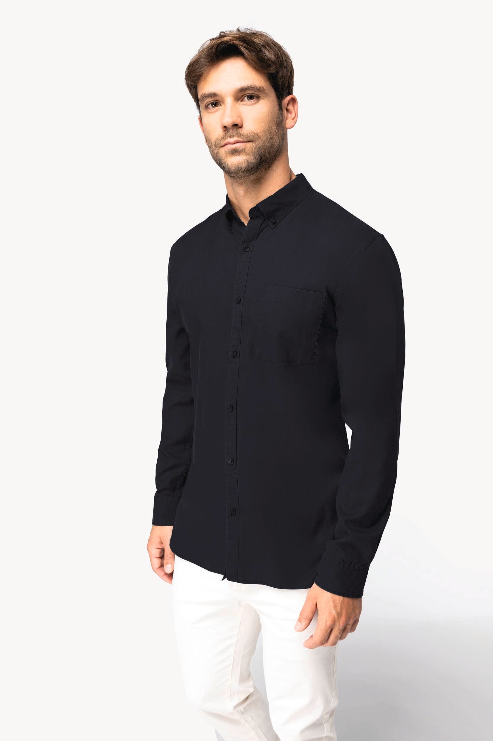 Camisa ecorresponsable de Lyocell y efecto lavado hombre