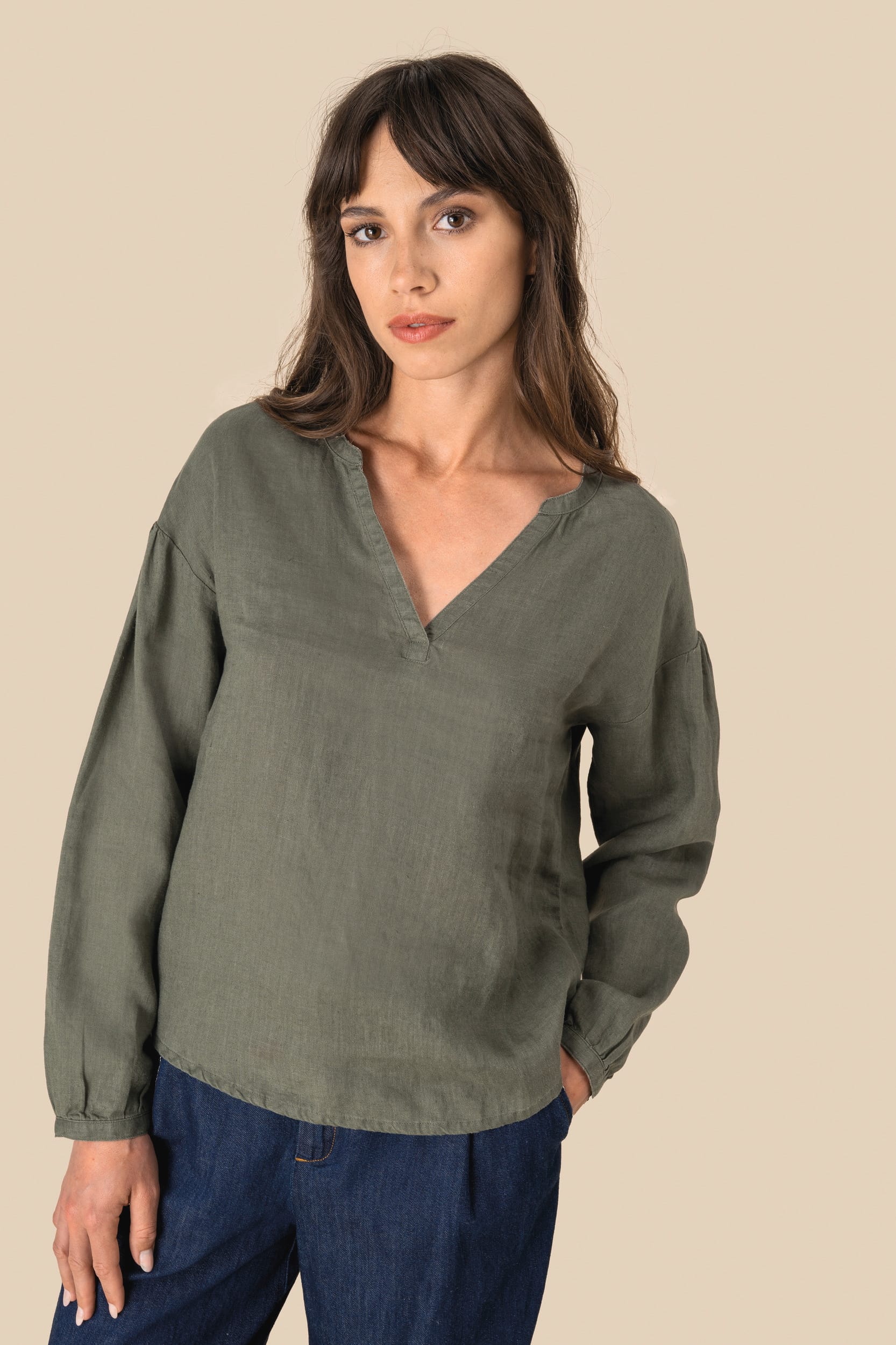BLUSA DE LINO MUJER