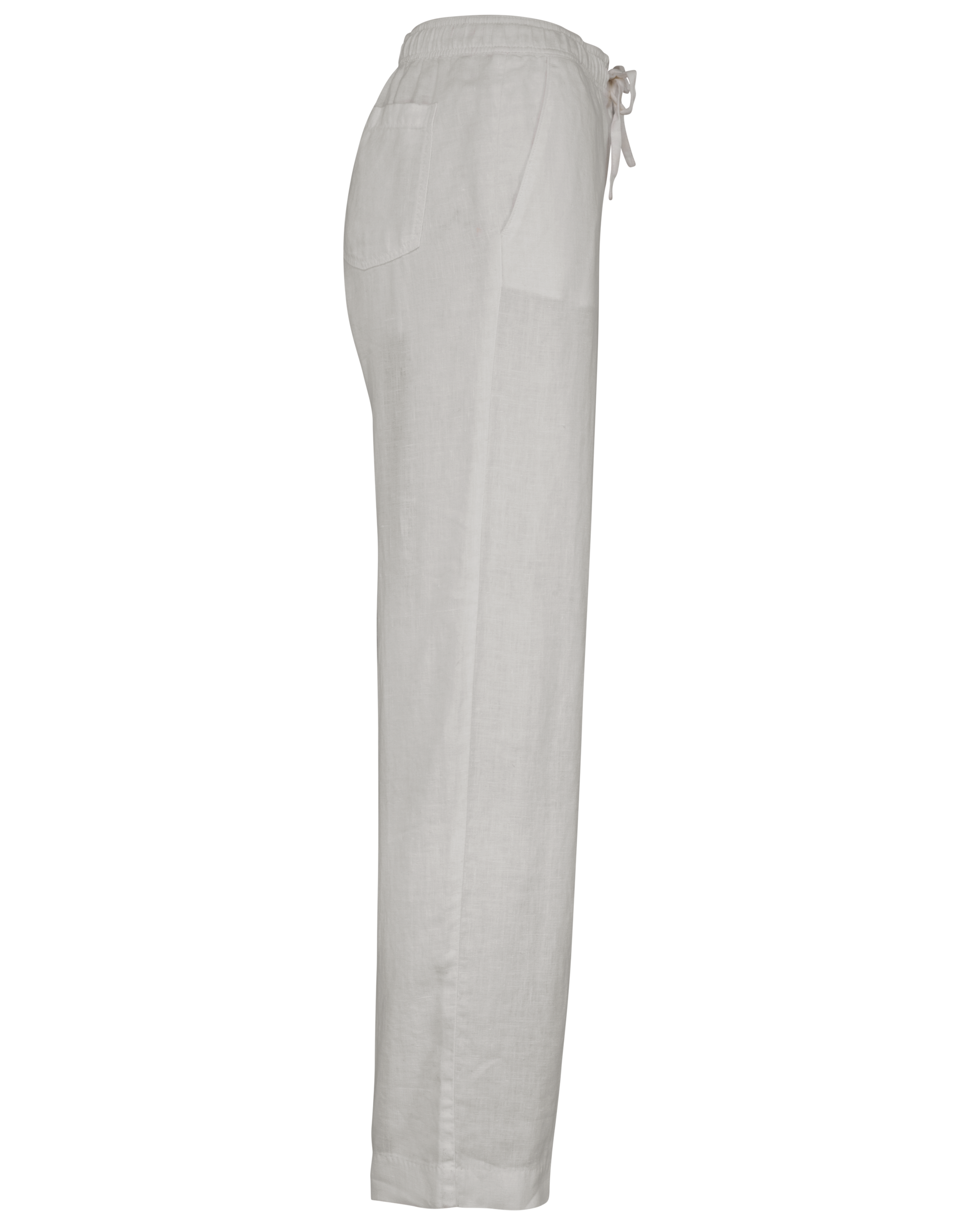 washed navy blue Pantalón efecto lavado de lino mujer