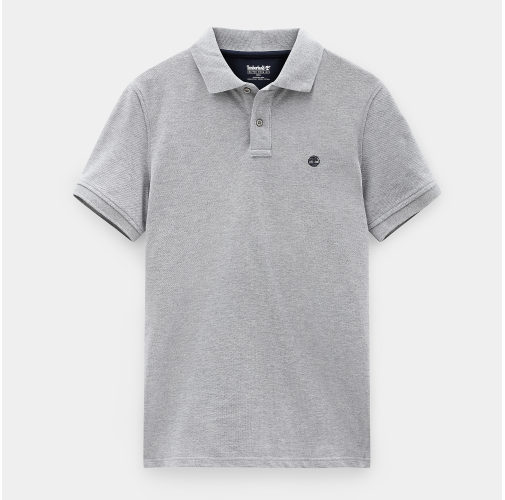 medium grey heather Polo Millers River algodón piqué orgánico