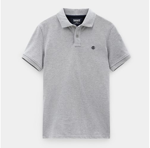 medium grey heather Polo Millers River algodón piqué orgánico