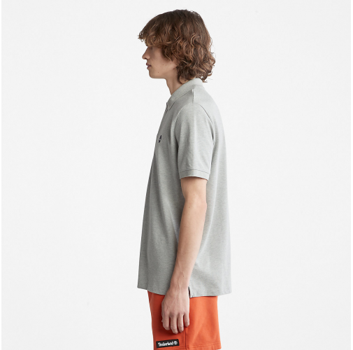 medium grey heather Polo Millers River algodón piqué orgánico