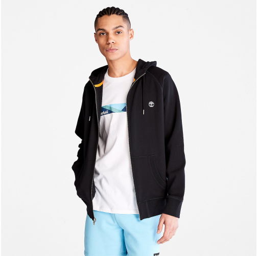 black Sudadera con capucha y cremallera Exeter River