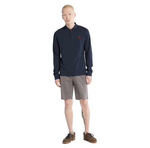 Polo slim LS de piqué