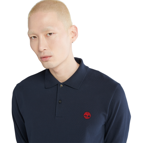 Polo slim LS de piqué