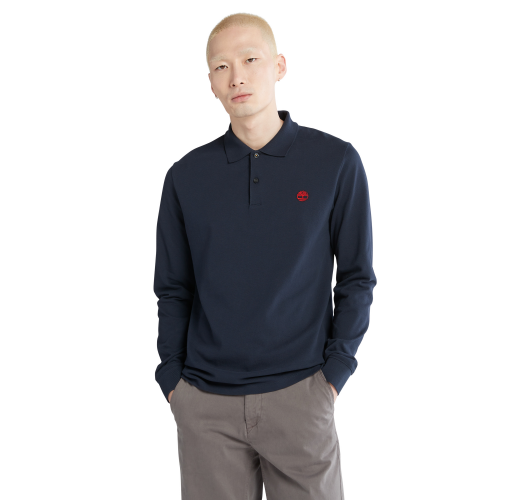 Polo slim LS de piqué