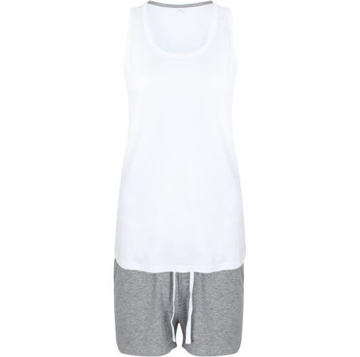 white / heather grey Conjunto Pijama - versión corta
