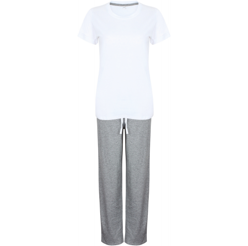white / heather grey Conjunto de Pijama - versión larga