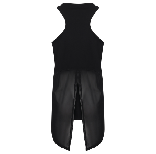 black Camiseta espalda abierta sin mangas