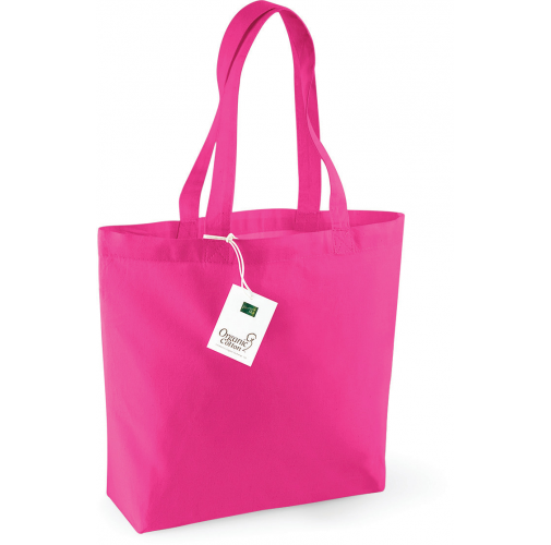 fuchsia Bolsa de compra de algodón orgánico
