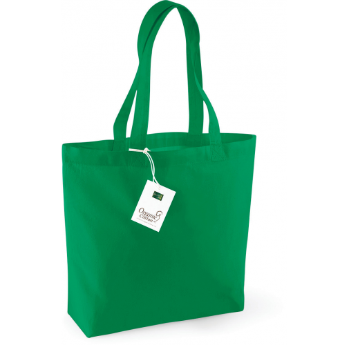 kelly green Bolsa de compra de algodón orgánico