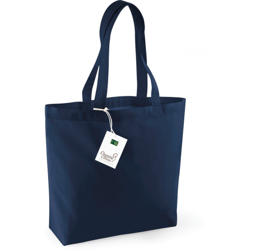 navy Bolsa de compra de algodón orgánico