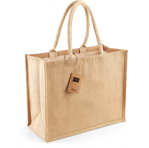 natural Bolsa de compra clásica de yute