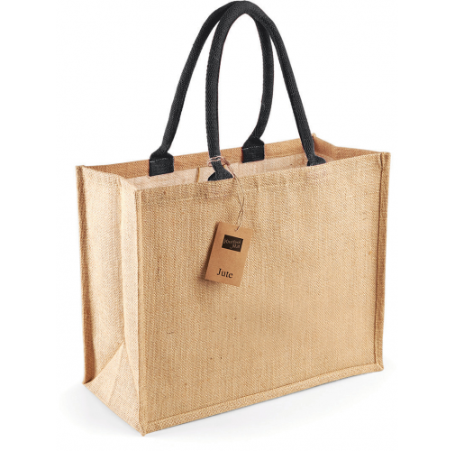 natural / black Bolsa de compra clásica de yute
